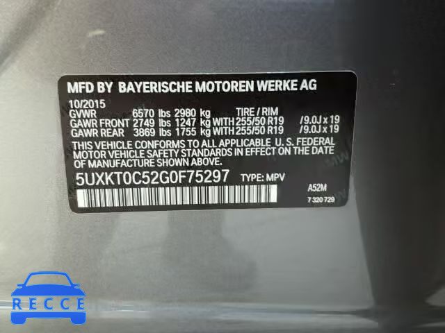 2016 BMW X5 XDR40E 5UXKT0C52G0F75297 Bild 9