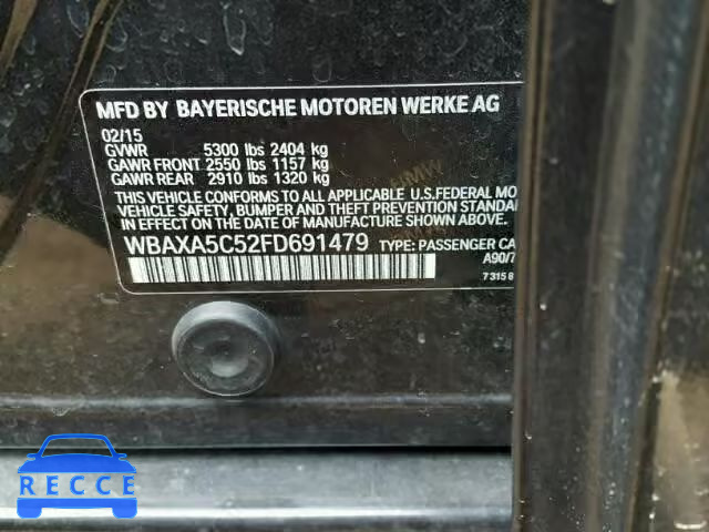 2015 BMW 535 D WBAXA5C52FD691479 зображення 9