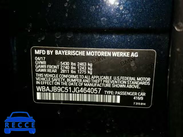 2018 BMW M550XI WBAJB9C51JG464057 зображення 9