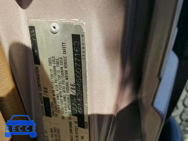 1986 TOYOTA PICKUP RN6 JT4RN63R4G0077163 image 9