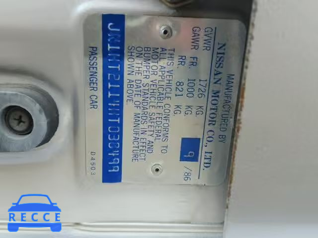 1987 NISSAN STANZA JN1HT2114HT038499 image 9