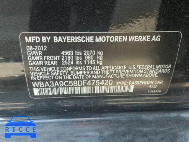 2013 BMW 335 I WBA3A9C58DF475420 image 9