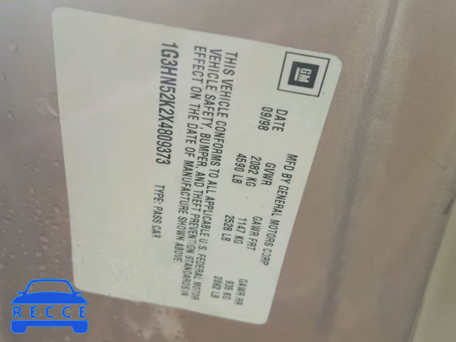 1999 OLDSMOBILE 88 BASE 1G3HN52K2X4809373 image 9
