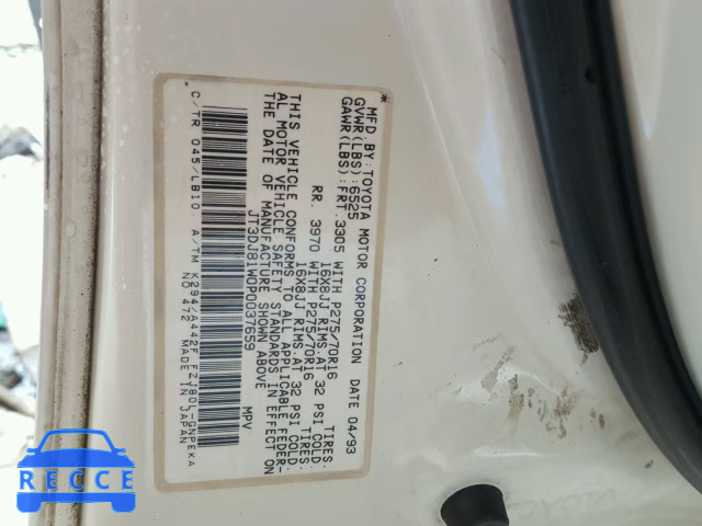 1993 TOYOTA LAND CRUIS JT3DJ81W0P0037659 image 9