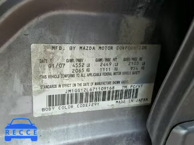 2007 MAZDA SPEED 6 JM1GG12L671109168 image 9