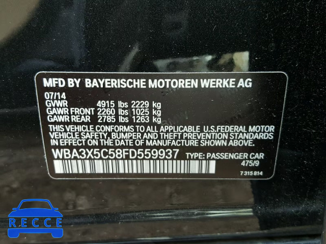 2015 BMW 328 XIGT WBA3X5C58FD559937 image 9