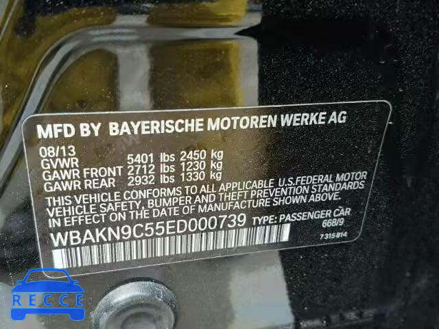 2014 BMW 550 I WBAKN9C55ED000739 image 9