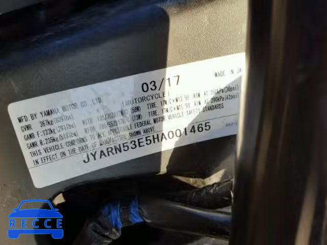 2017 YAMAHA FZ09 JYARN53E5HA001465 зображення 9