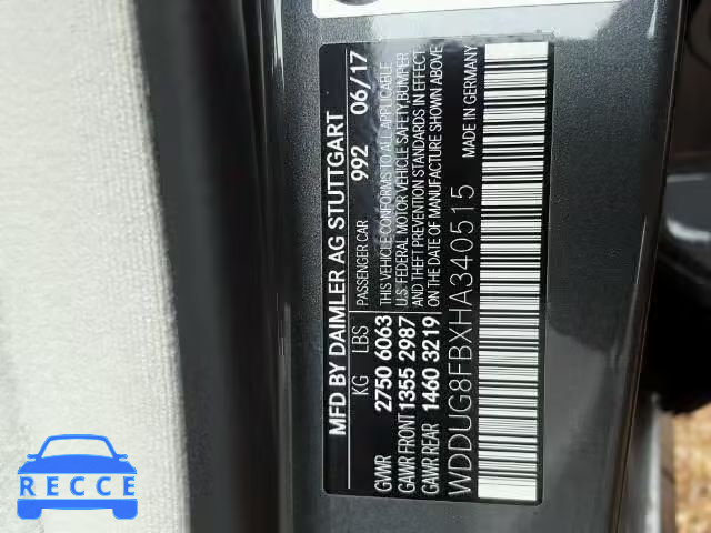 2017 MERCEDES-BENZ S 550 4MAT WDDUG8FBXHA340515 зображення 9
