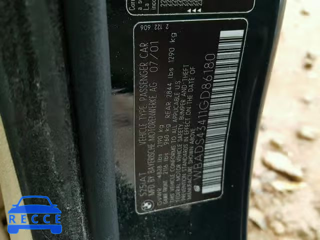 2001 BMW 525 IT AUT WBADS43411GD86180 image 9