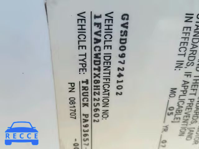 2008 FREIGHTLINER M2 106 MED 1FVACWDTX8HZ25602 image 9