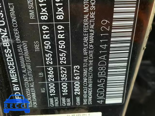 2013 MERCEDES-BENZ ML 350 4JGDA5JB8DA141129 image 9