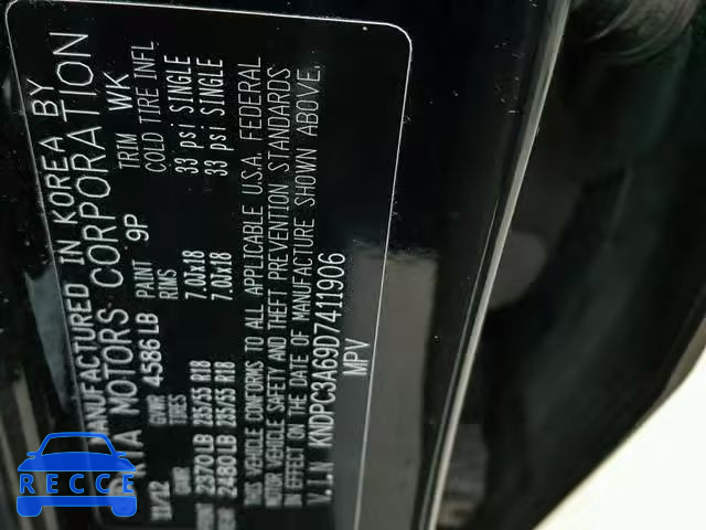 2013 KIA SPORTAGE S KNDPC3A69D7411906 image 9