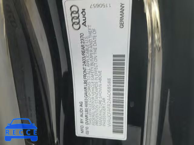 2010 AUDI A5 PREMIUM WAUCFAFR2AA068588 Bild 9