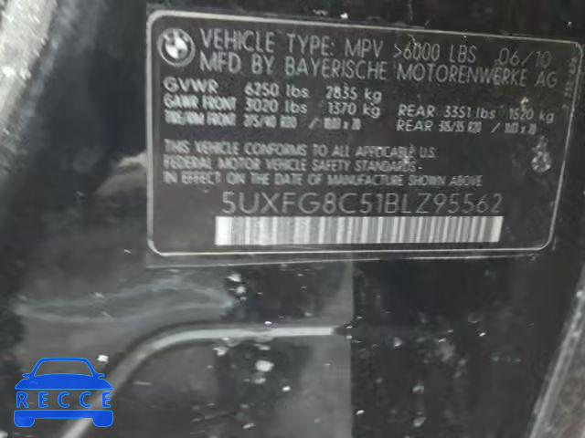 2011 BMW X6 XDRIVE5 5UXFG8C51BLZ95562 image 9
