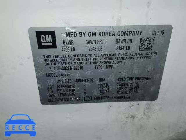 2015 BUICK ENCORE PRE KL4CJHSB2FB182010 image 9