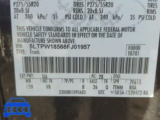 2008 LINCOLN MARK LT 5LTPW18588FJ01957 image 9