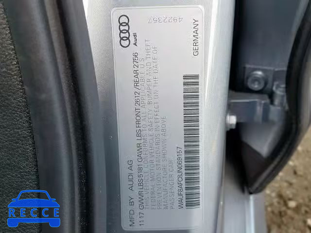 2018 AUDI A6 PREMIUM WAUF8AFC8JN069157 image 9