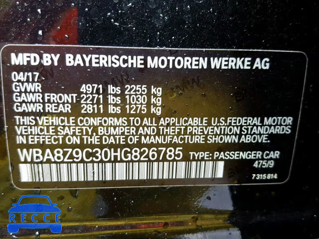 2017 BMW 330 XIGT WBA8Z9C30HG826785 image 9
