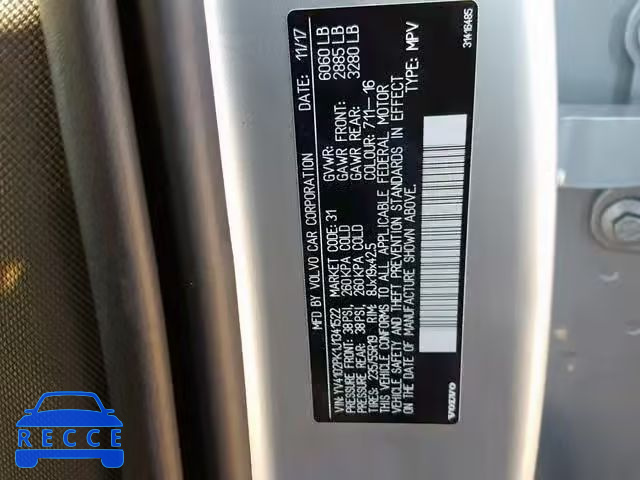2018 VOLVO XC90 T5 YV4102PK1J1341522 image 9