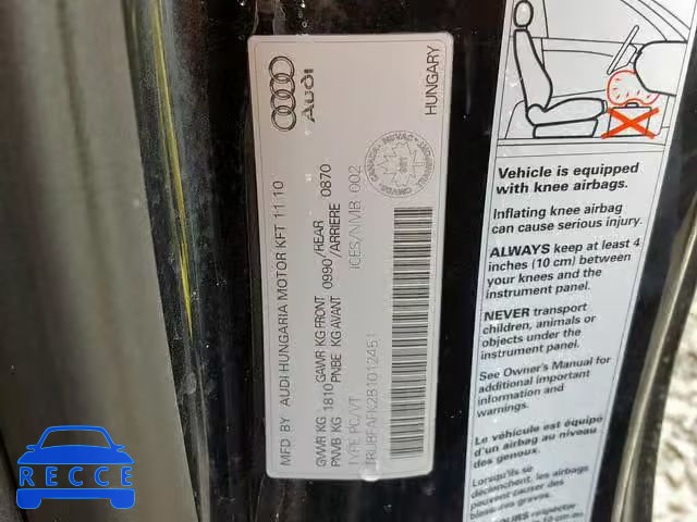 2011 AUDI TT PREMIUM TRUBFAFK2B1012451 зображення 9