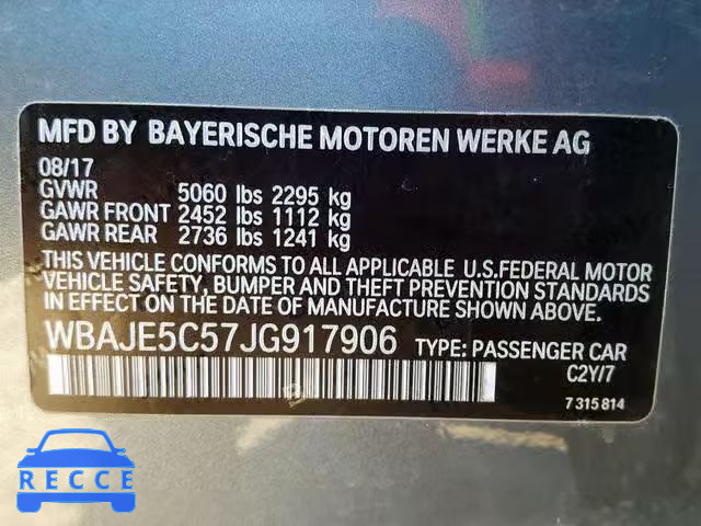 2018 BMW 540 I WBAJE5C57JG917906 image 9