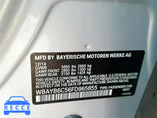 2015 BMW 750 XI WBAYB6C56FD965855 image 9