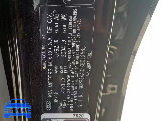 2019 KIA FORTE GT L 3KPF34AD3KE012583 image 9