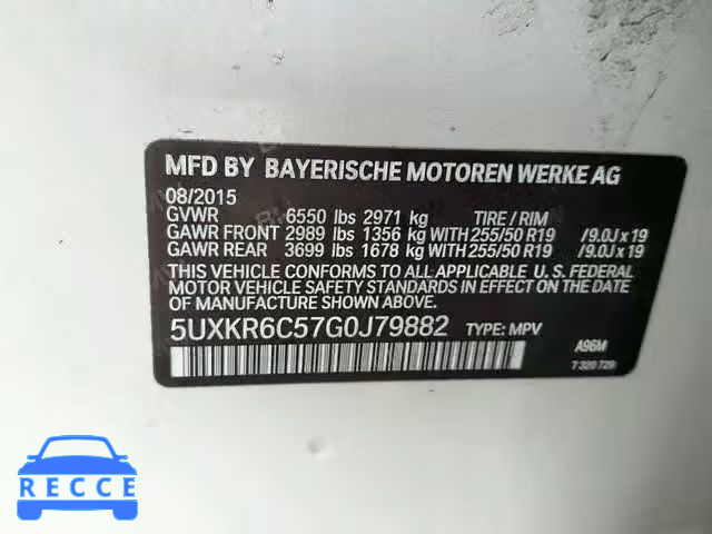 2016 BMW X5 XDRIVE5 5UXKR6C57G0J79882 Bild 9