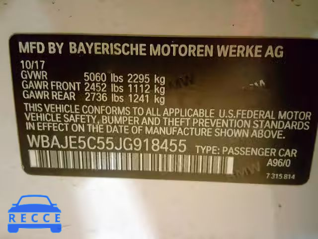 2018 BMW 540 I WBAJE5C55JG918455 image 9