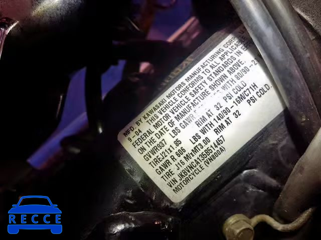 2005 KAWASAKI VN800 JKBVNCA135B514457 зображення 9