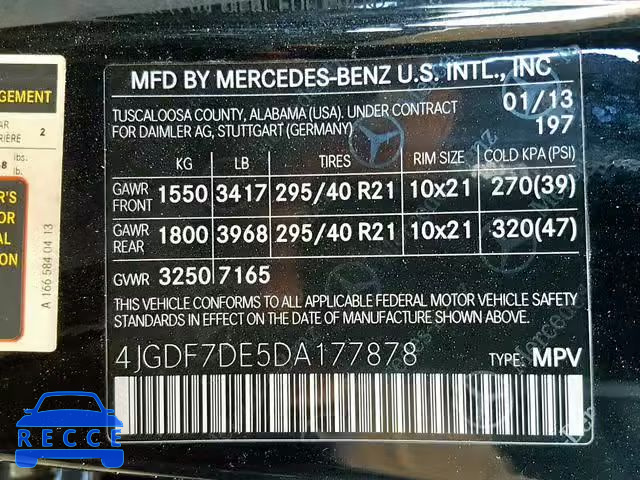 2013 MERCEDES-BENZ GL 550 4MA 4JGDF7DE5DA177878 image 9