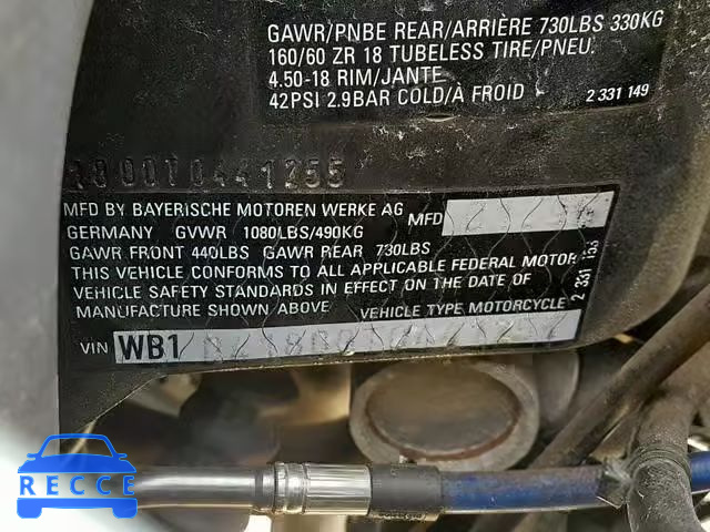 1996 BMW R1100 RT WB1041800T0441255 image 9
