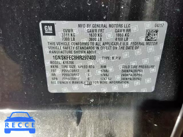 2017 CHEVROLET TAHOE SPEC 1GNSKFEC8HR297400 image 9