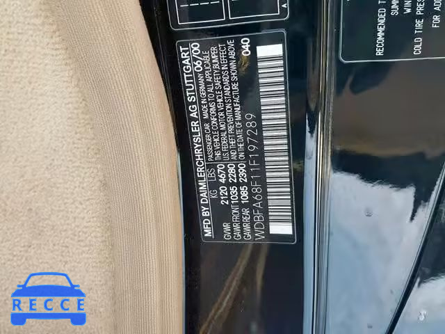 2001 MERCEDES-BENZ SL 500 WDBFA68F11F197289 image 9