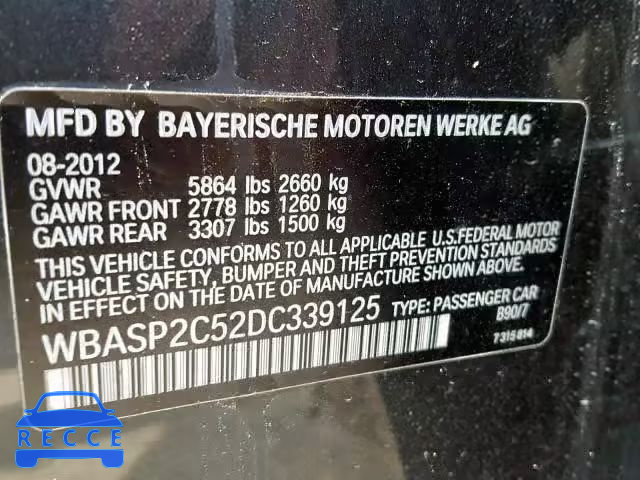 2013 BMW 535 XIGT WBASP2C52DC339125 Bild 9