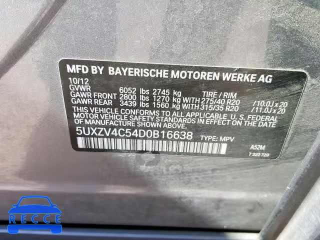 2013 BMW X5 XDRIVE3 5UXZV4C54D0B16638 image 9