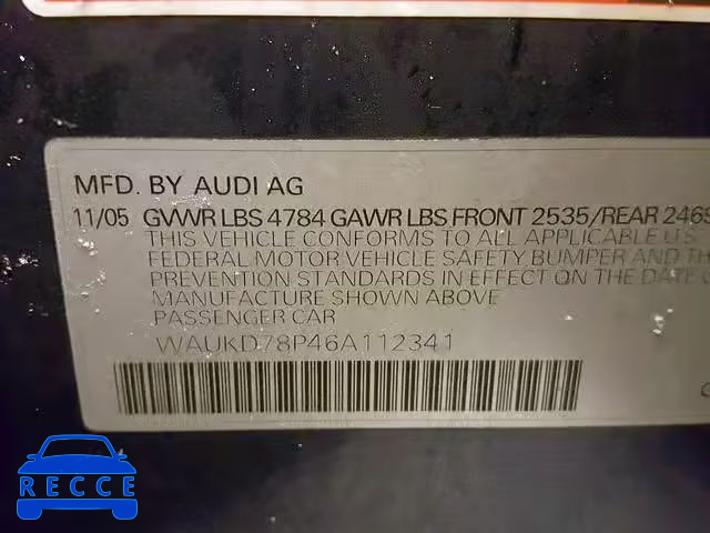 2006 AUDI A3 S-LINE WAUKD78P46A112341 image 9