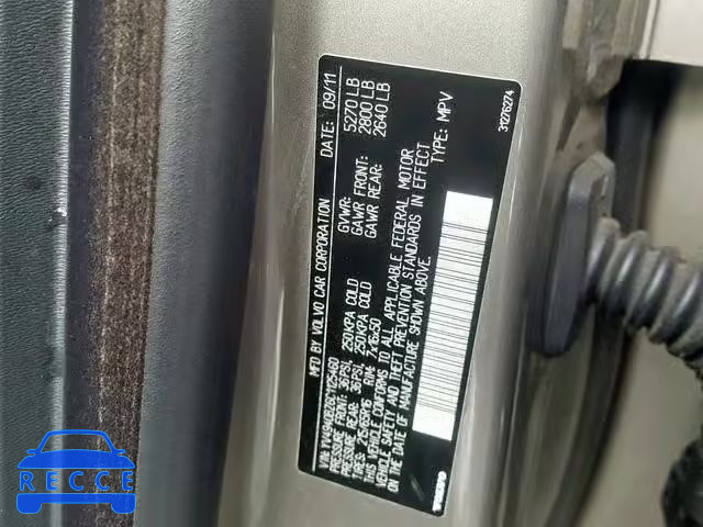 2012 VOLVO XC70 3.2 YV4940BZ6C1125460 image 9