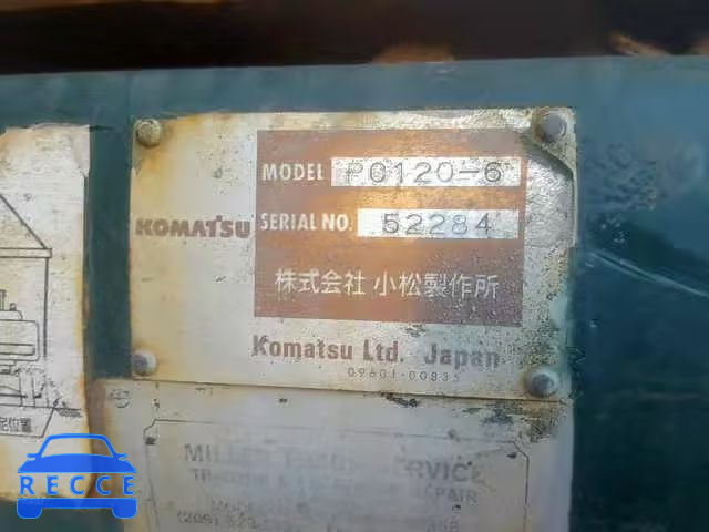 1996 KOMATSU EXCAVATOR 52284 зображення 9