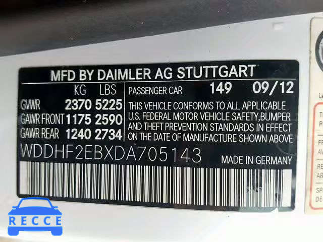 2013 MERCEDES-BENZ E 350 BLUE WDDHF2EBXDA705143 Bild 9