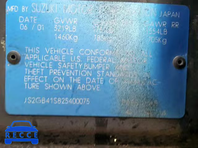 2002 SUZUKI ESTEEM GL JS2GB41S825400075 image 9