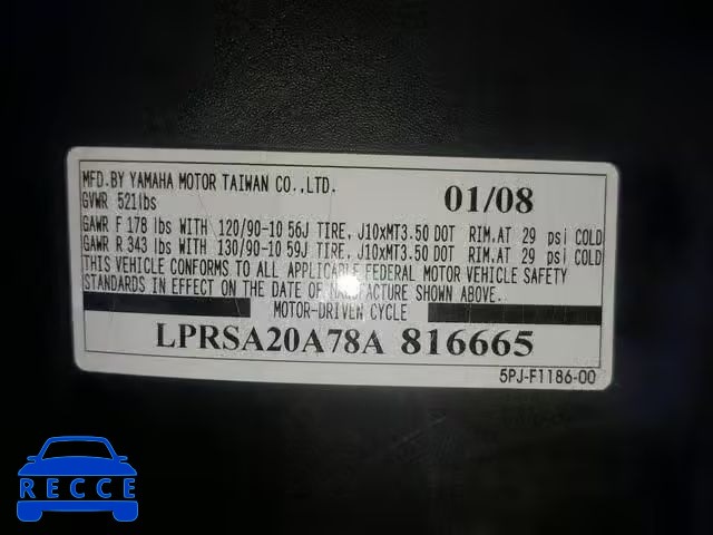 2008 YAMAHA YW50 LPRSA20A78A816665 Bild 9