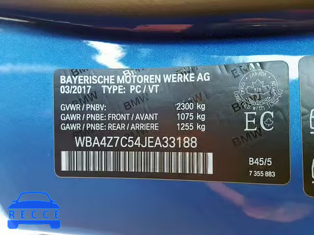 2018 BMW 440XI WBA4Z7C54JEA33188 зображення 9