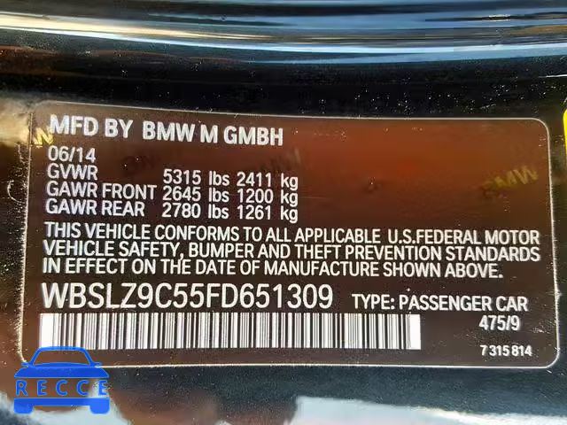 2015 BMW M6 WBSLZ9C55FD651309 image 9