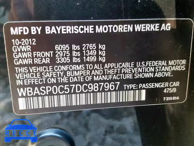 2013 BMW 550 XIGT WBASP0C57DC987967 image 9