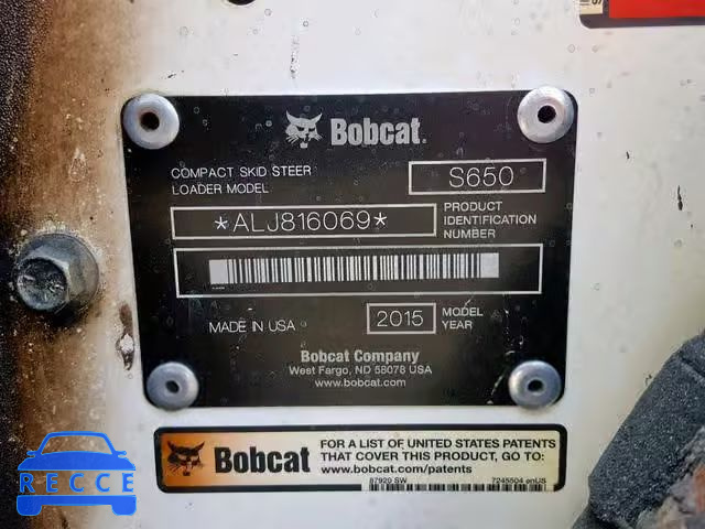 2015 BOBCAT SKIDSTEER ALJ816069 image 9