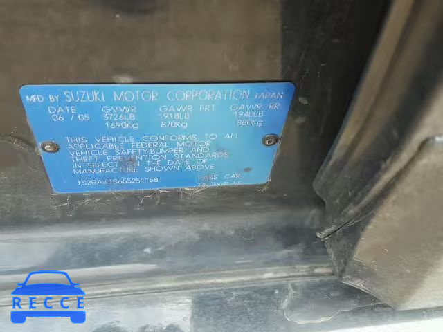 2005 SUZUKI AERIO S JS2RA61S655251158 image 9