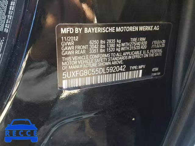 2013 BMW X6 XDRIVE5 5UXFG8C55DL592042 image 9