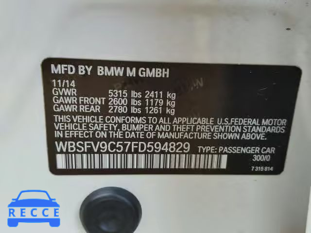 2015 BMW M5 WBSFV9C57FD594829 Bild 9